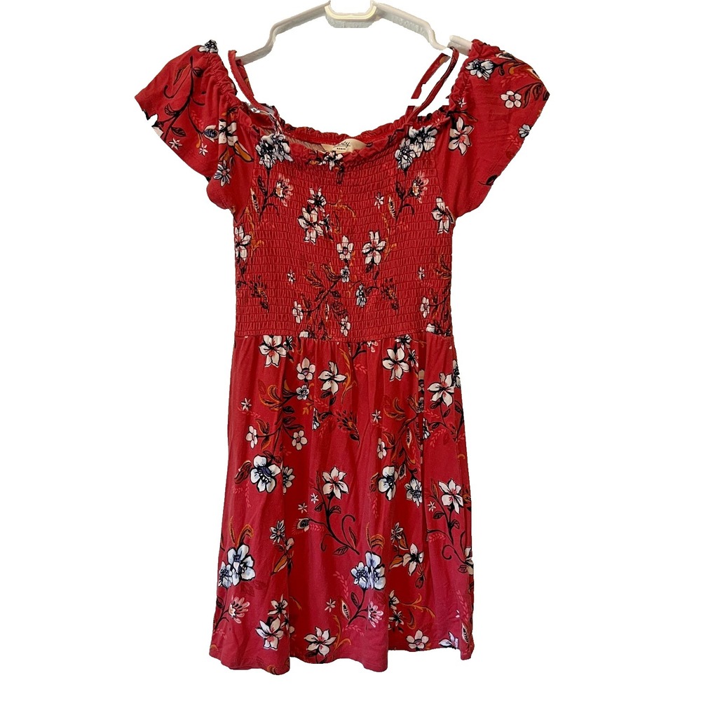 Stitch Fix Bixby Nomad Smocked Cami Dress Red Floral Girls Size Medium 8-10